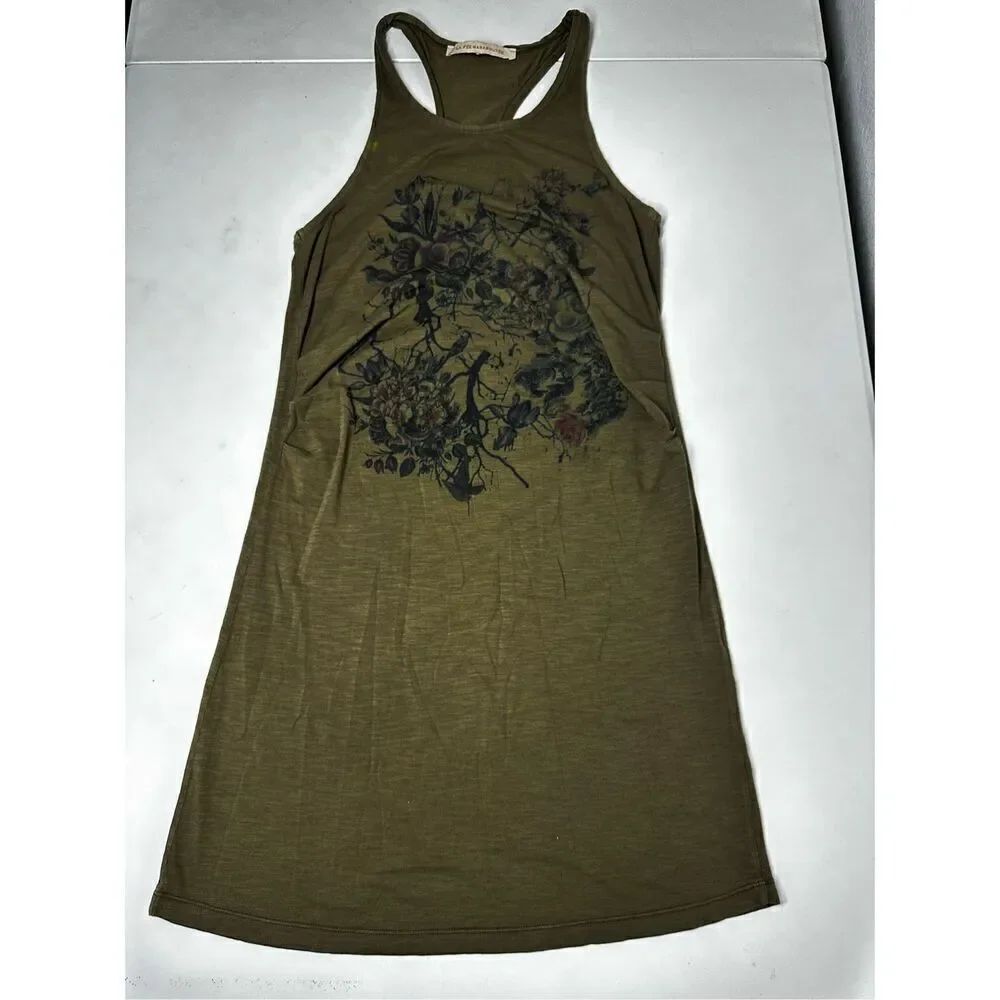 La Fée Maraboutee Women’s Race Back Cotton Dress Floral Print Sz S See *Notes